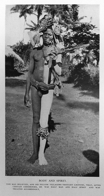 George Basden photograph of man with body painting, from Niger Ibos