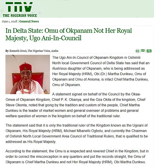 Nigerian Voice red cap article