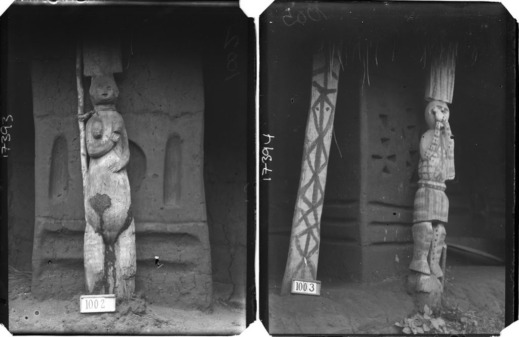 Carved houseposts, Ubiaja. Northcote Thomas, 1909