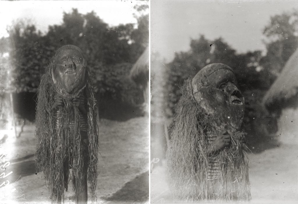 'Kabamba' circumcision mask photographed by Northcote Thomas in Mamaka, Sierra Leone in 1914