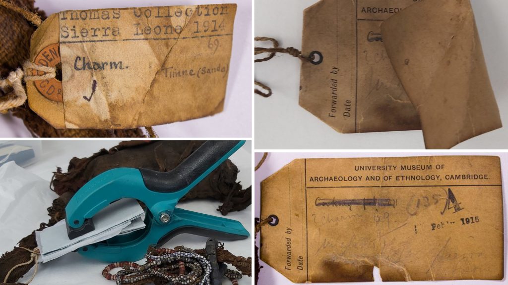 Conservation of labels associated with Sierra Leonean charm