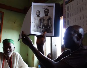 Photo elicitation research in Afokpella, North Edo. Photograph by Paul Basu.