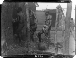 'Fire brigade', Benin City, January 1909. Photograph by N. W. Thomas.