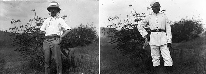 N. W. Thomas (left) and an unnamed field assistant, possibly Corporal Nimahan, 1909.