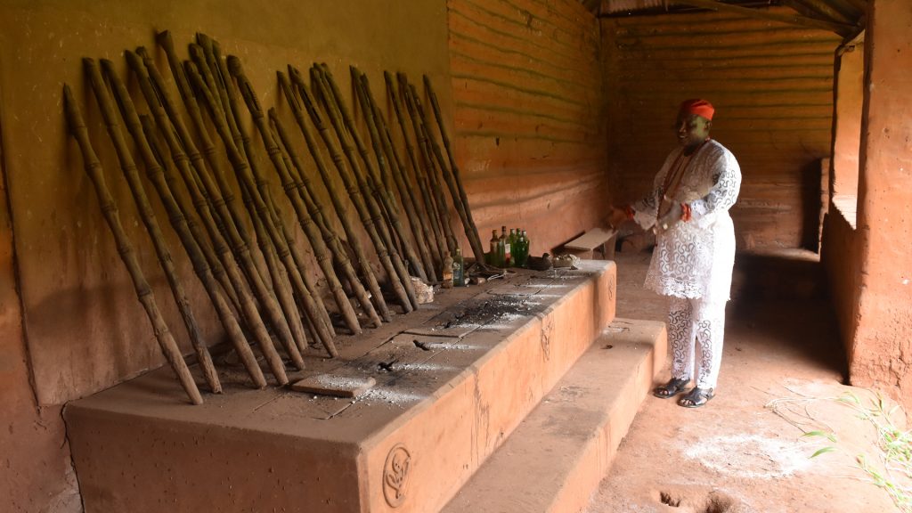 Ukhure on ancestral altar at Ezomo's Palace, Benin City