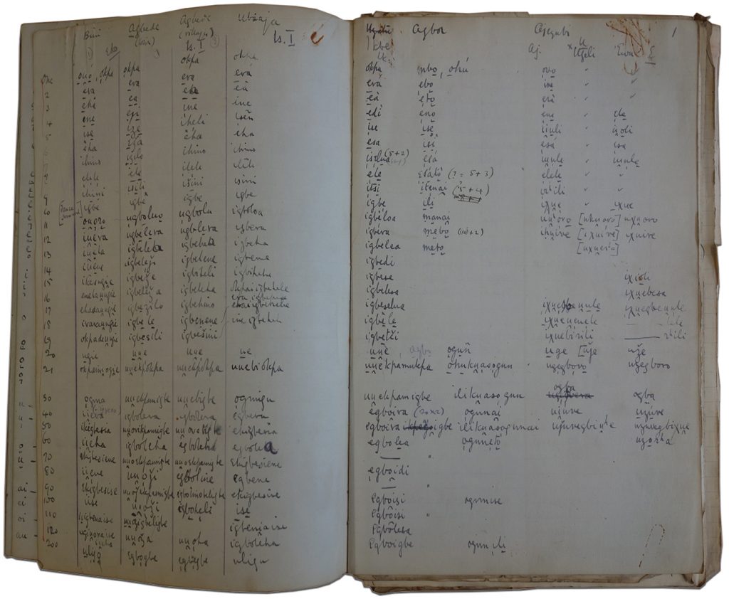 Northcote Thomas linguistic tour, Edo dialects, ,1909-10