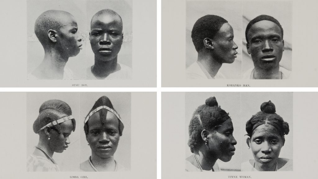 Physical type photographs published in Northcote Thomas Report of the Anthropological Survey of Sierra Leone, 1916