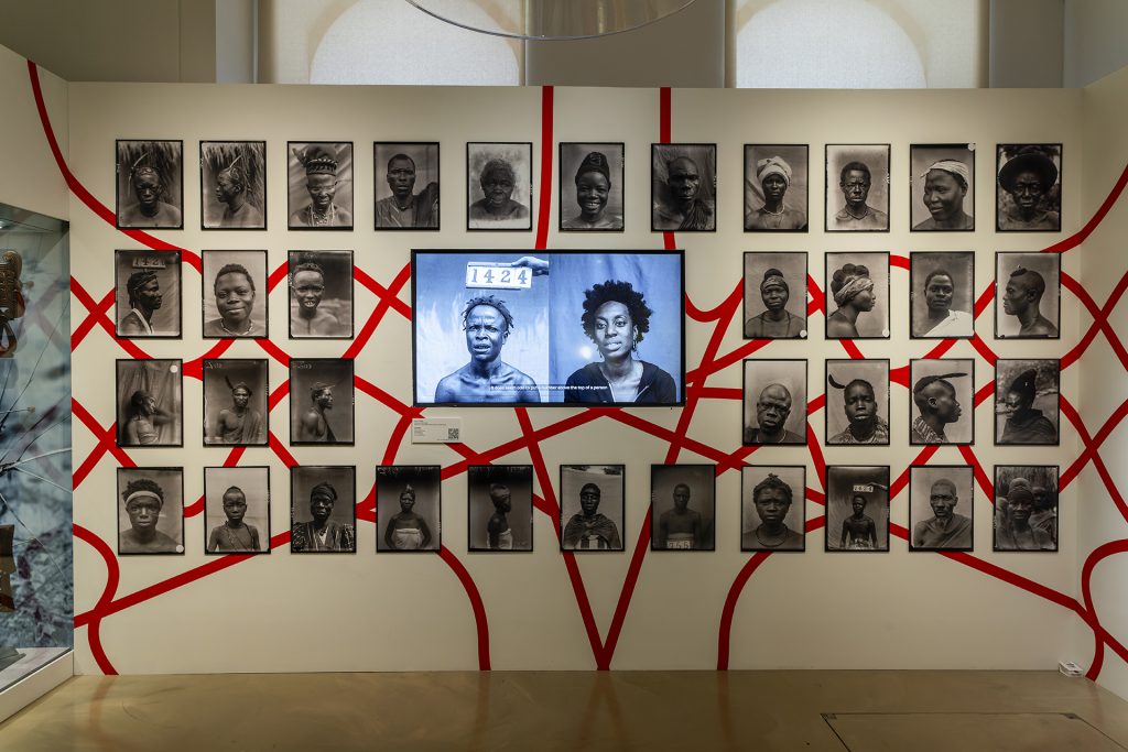 Physical type photograph installation in the [Re:]Entanglements exhibition at the Museum of Archaeology and Anthropology, Cambridge